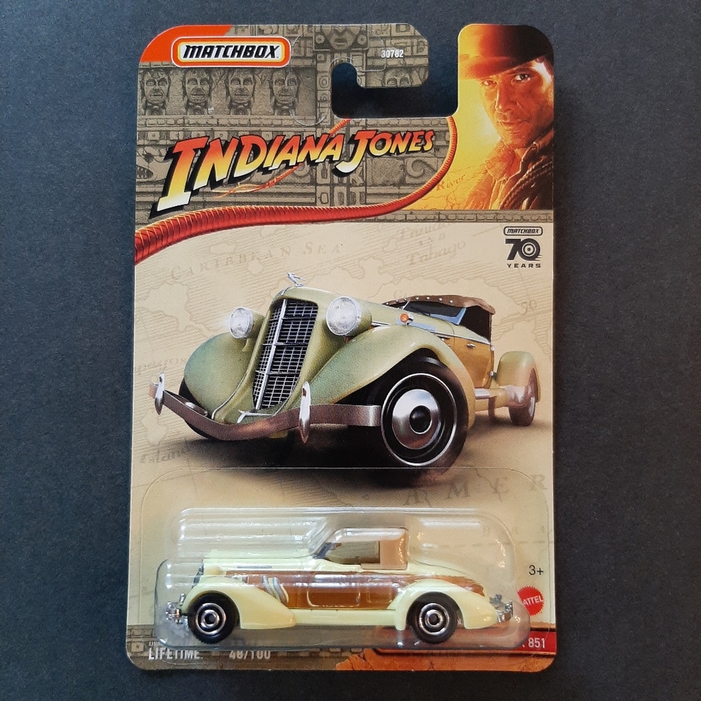 Indiana Jones Matchbox 1936 Auburn Speedster 851 '23 Special Edition 70 Years Ed
